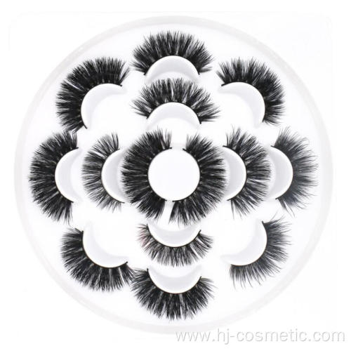 Wholesale 7 Pair 3D Mink False Eyelashes With Flower Trays Packaging
